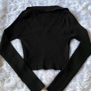 Urbanic Black Collared Top