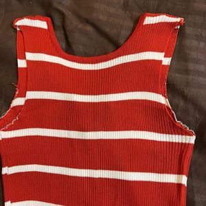 red& white striped bodycon dress