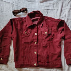 Denim Maroon Jacket