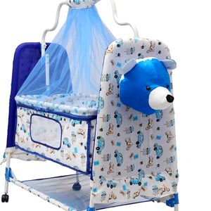 BABYBLESSING Metal Baby Cradle With Swing And Mosq