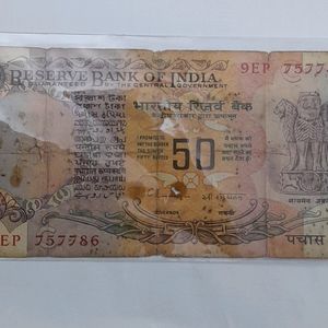 Holy Number ending 786 Fifty Rs Parliament Note