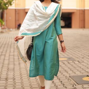 Raja Rani Nazriya Blue(kurti+dupatta)