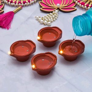 🆕 Pack Of 6 Water Led Sensor Diyas