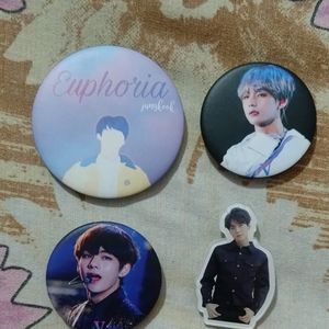 Unofficial BTS V, Jungkook And Suga Badges