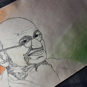 Gandhi Drawing / भारत का नाम लिख कर बन गया है 🇮🇳