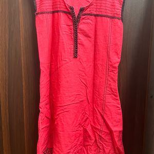 Sleeveless Printed A-line Kurti