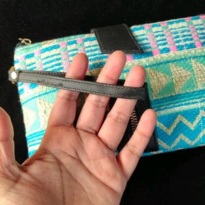 Jacquard Purse / Pouch (Blue)