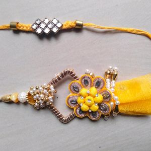 Jaipuri Design Rakhi For Bhaiya And Bhabhi