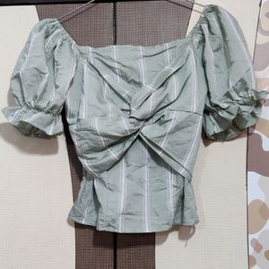 Green Peplum Top