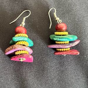 Multicoloured Cut Stone Designed Earnings