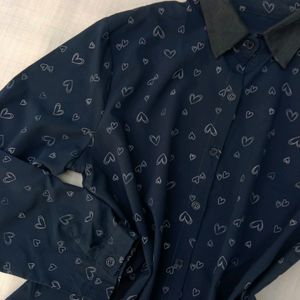 New Premium Navy Blue Heart Shirt