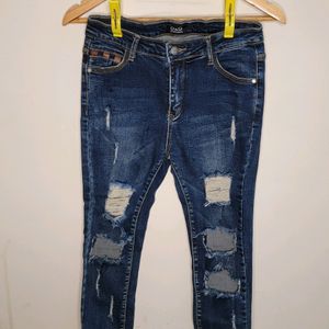 DOLCE & GABBANA- EXTREME DISTRESSED DENIM BLUE JEANS FOR WOMEN