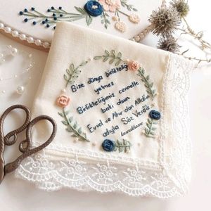 Hand Embroidered Name Hankercheif