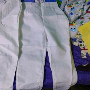 Double Offer White Cotton Pants