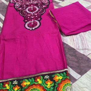 Purple Rani Shades Pach Work Soft Duppta