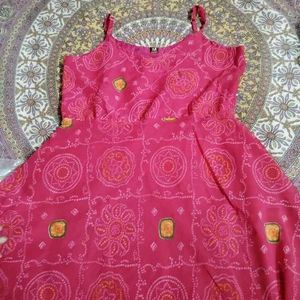 Pink Anarkali With Dupatta Set