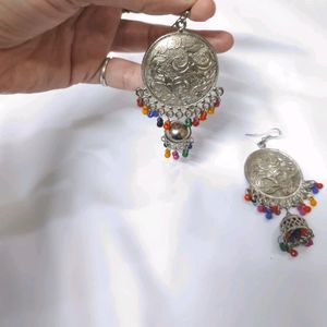 Rajasthani Style Multicolored Metal Jhumka