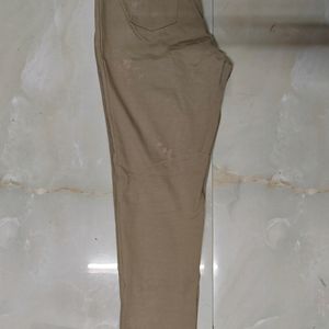 AND Straight Fit Tan Formal Trousers