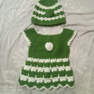 Pure Woollen Handmade Frock With Cap