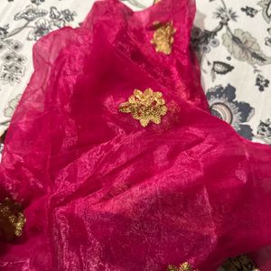 Pink Net Dupatta Unused Very Attractive For Festiv