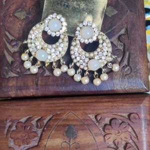 Traditional Earrings With Pearl Design