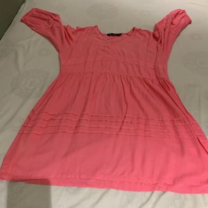 Pink Dress With Three Fourth Sleeves