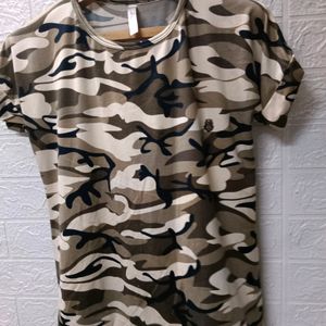 Military Print T-shirt For Small To Medium Size