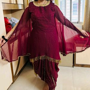 Maroon Patiala Dress