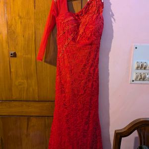 Designer Red Party Gown