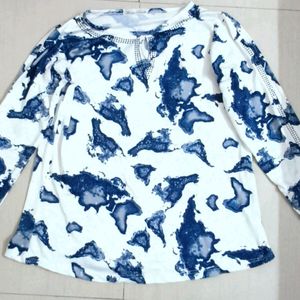 White And Blue Top For Girls/Women