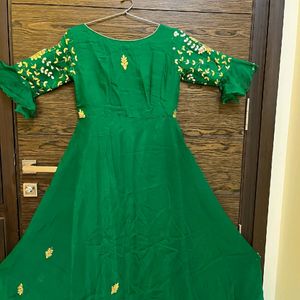 Price Dropped!!Green Gota Patti Heavy Gown