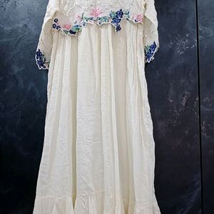 Floral Embroidered A-line Dress