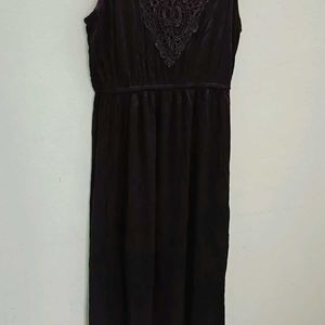 Black Sleeveless Gown Type Dress(New)