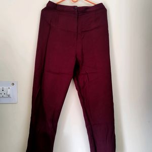 Marroon High Waist Pants