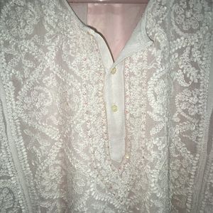 White Chikankari Short Kurti