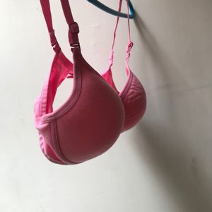 Pink Color Padded Bra