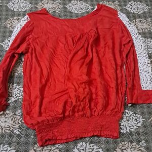 Red Color Top For Women