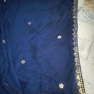 Navy Blue Georgette Saree