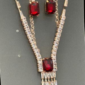 Gold Red Diamond Set