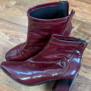 Maroon Heel Boots.