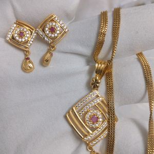 Micro Polish AD Pendant Set With Chain