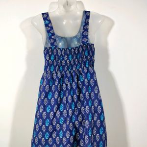 Blue Printed Casual Dresses (Women's)