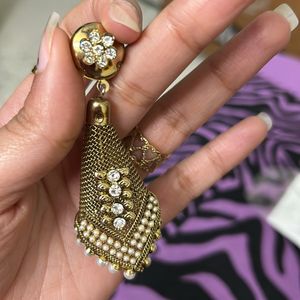 Golden Cone Shaped Earrings