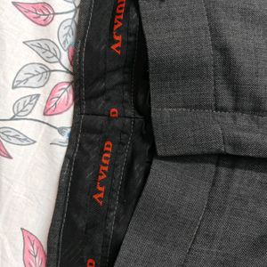 Dark Grey Formal Pant Made By Arvind