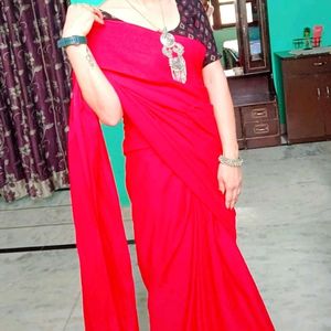 Red Pure Cotton Saree