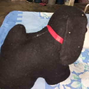 A Qute Black Dog Soft Toy