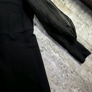 Black Midi Full Slevves Dress