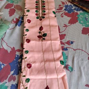 Embroided Peach Suit Fabric