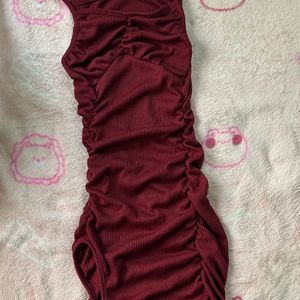 Maroon Bodycon Mini Dress