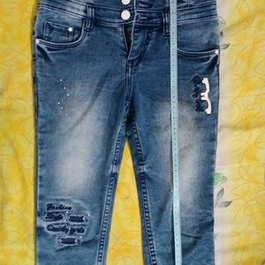 Denim Designer Capri Jeans For 8 To 10 Year